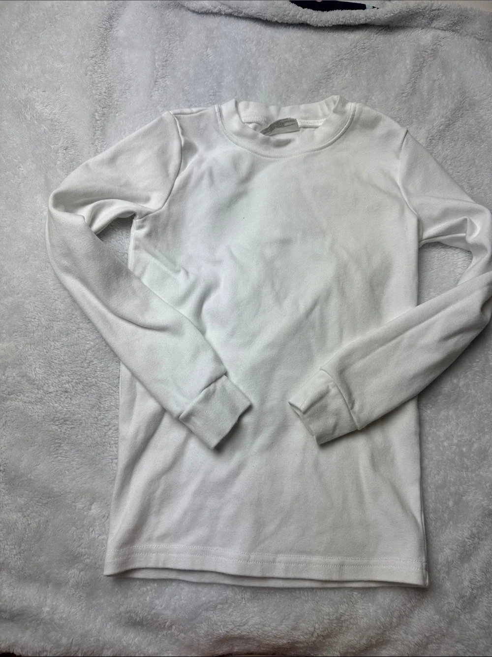 Kids White Long-Sleeve Pajama Set - Classic Comfort | Size 8